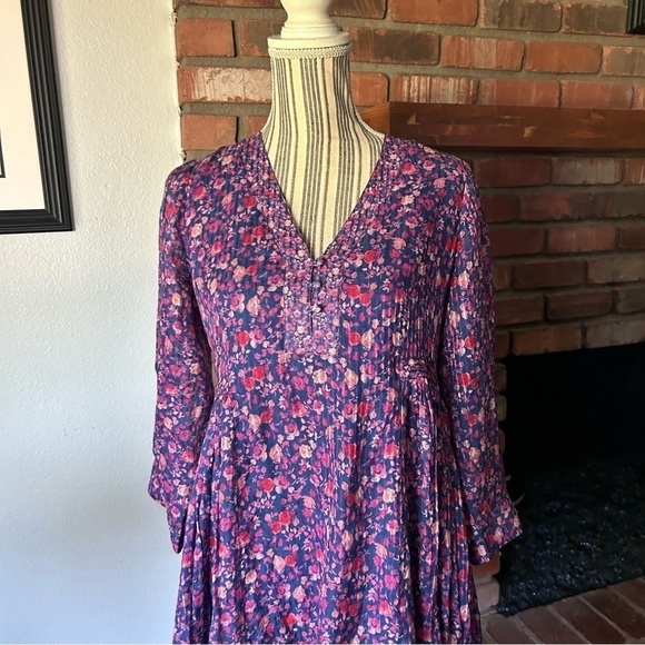 HATCH Maternity Pink Floral Cotton Silk Blend Shift Dress Sz 0 - Picture 2 of 8